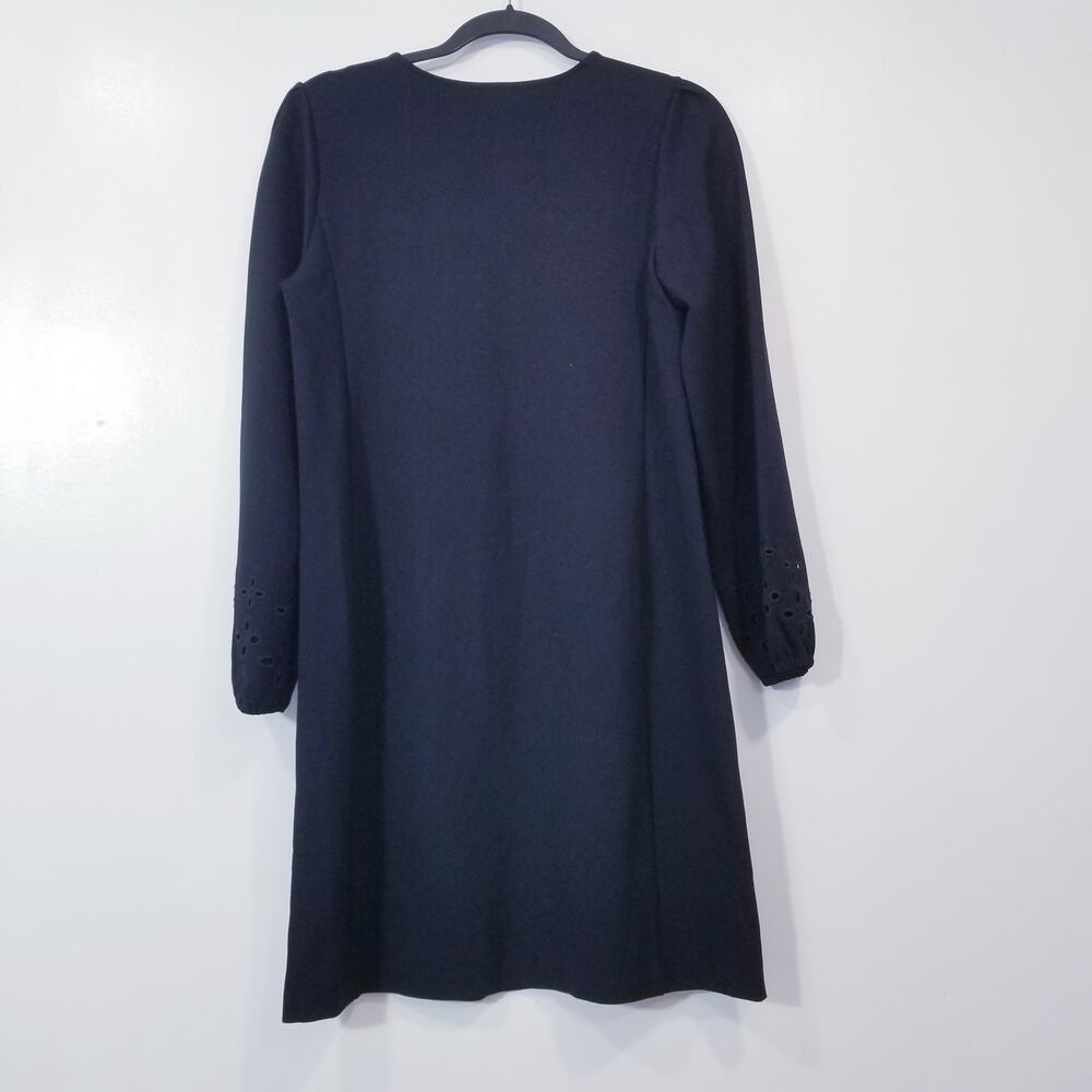 Ann Taylor Black Shift Dress Keyhole Neckline Eyelet Sleeves - Picture 3 of 12